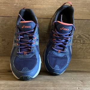 ASICS Gel-Venture Women’s Dark Blue Orange Coral Gray Running Sneakers  Size 9